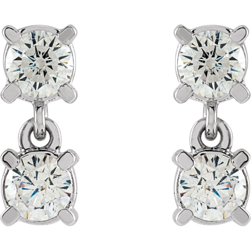 Lab-Grown Diamond Two-Stone Earrings