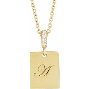 Engravable Accented Necklace or Pendant