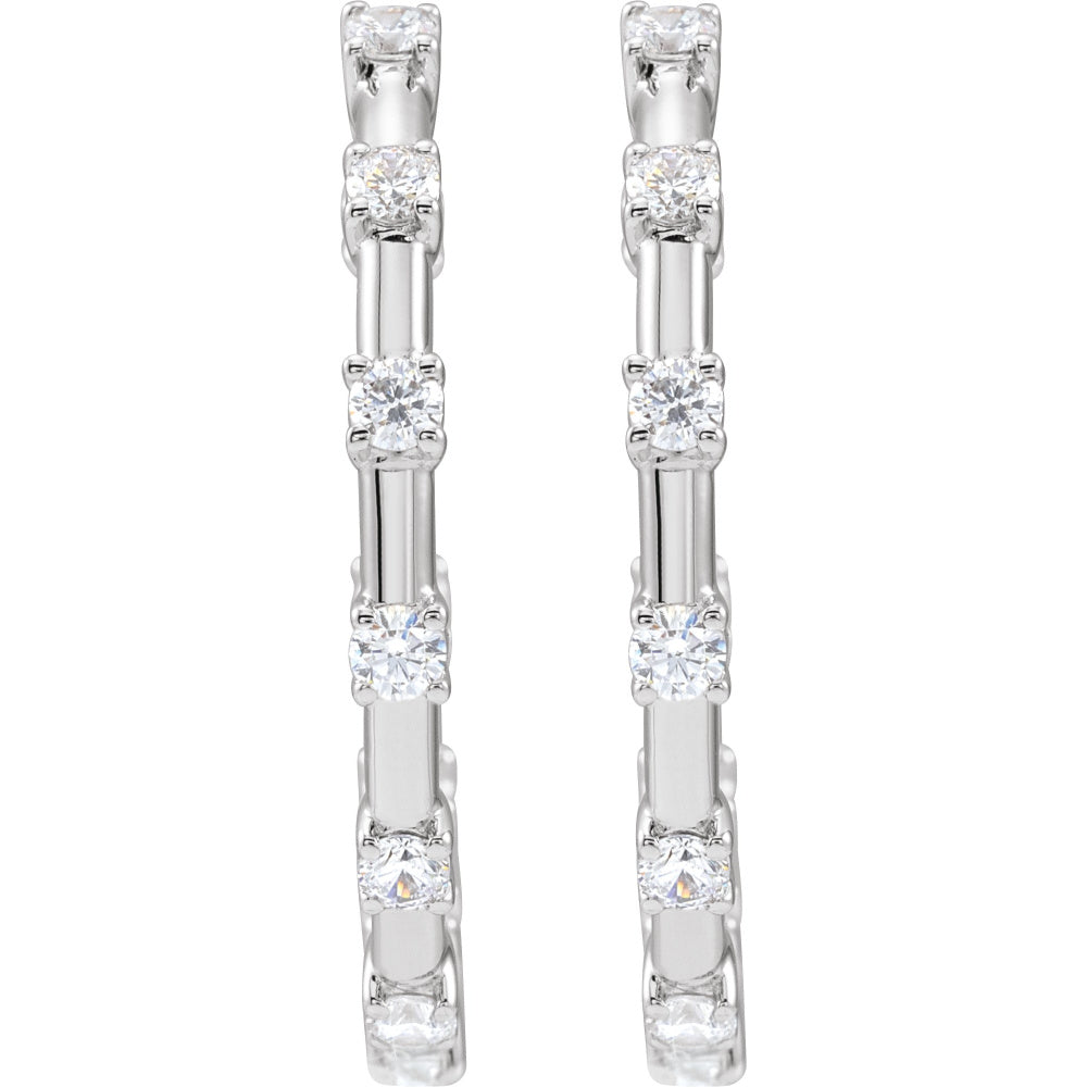 Lab-Grown Diamond Inside-Outside Hoop Earrings