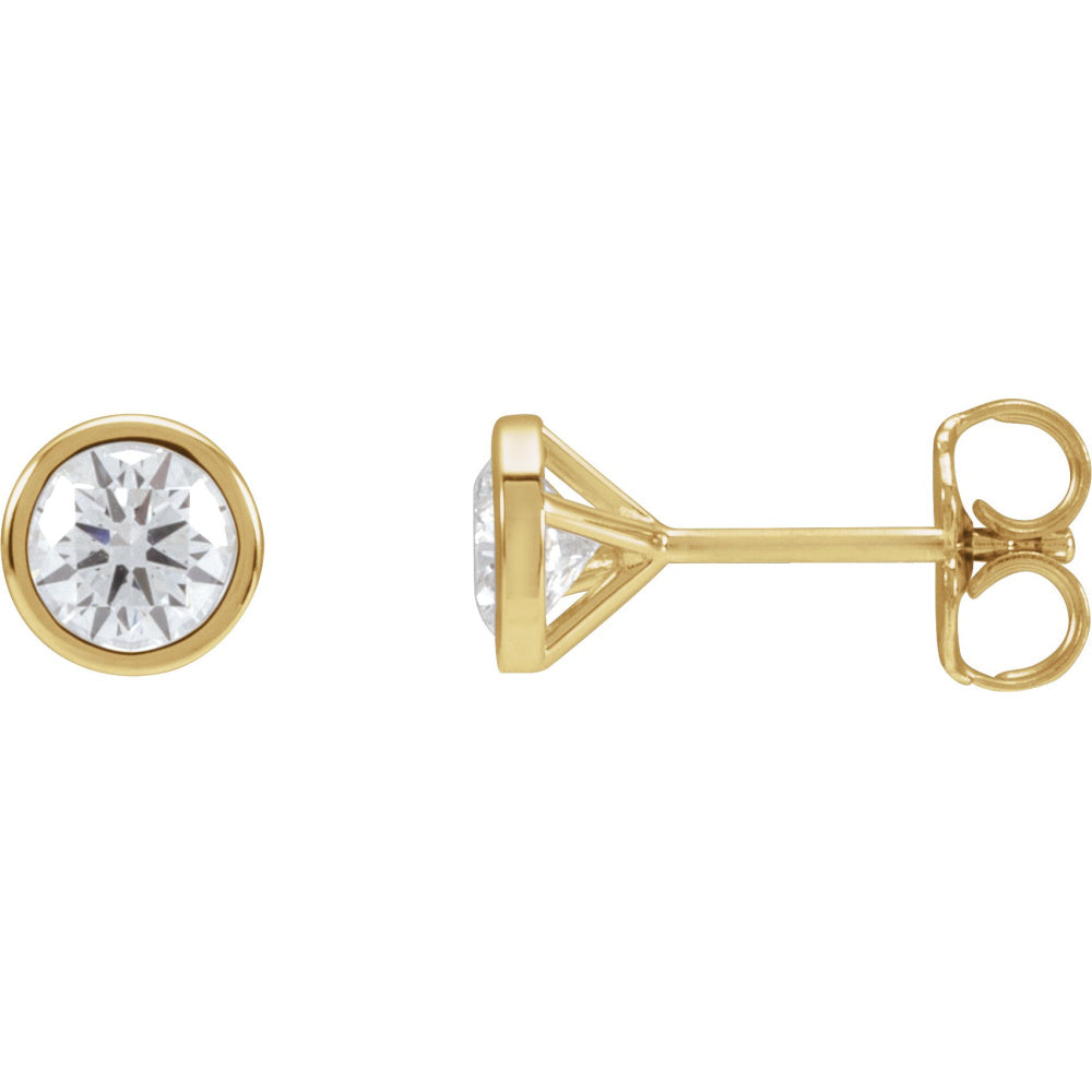 Round Bezel-Set Cocktail-Style Stud Earrings