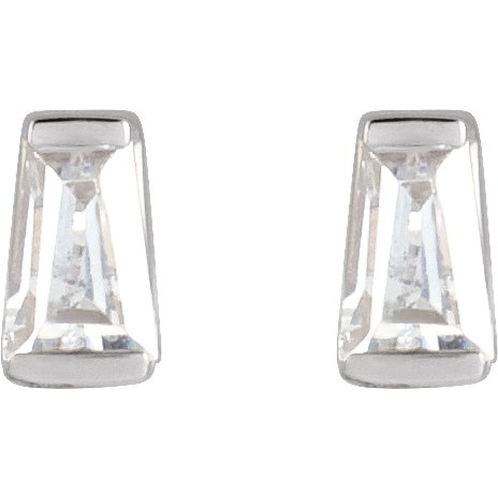 Tapered Baguette Channel-Set Stud Earrings