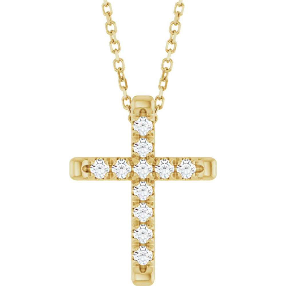 French-Set Cross Necklace or Pendant