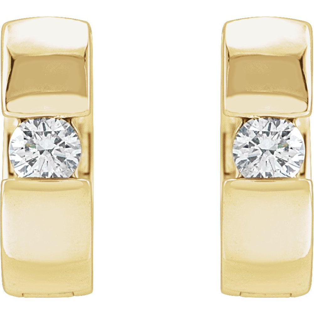 Accented Huggie Hoop Earrings