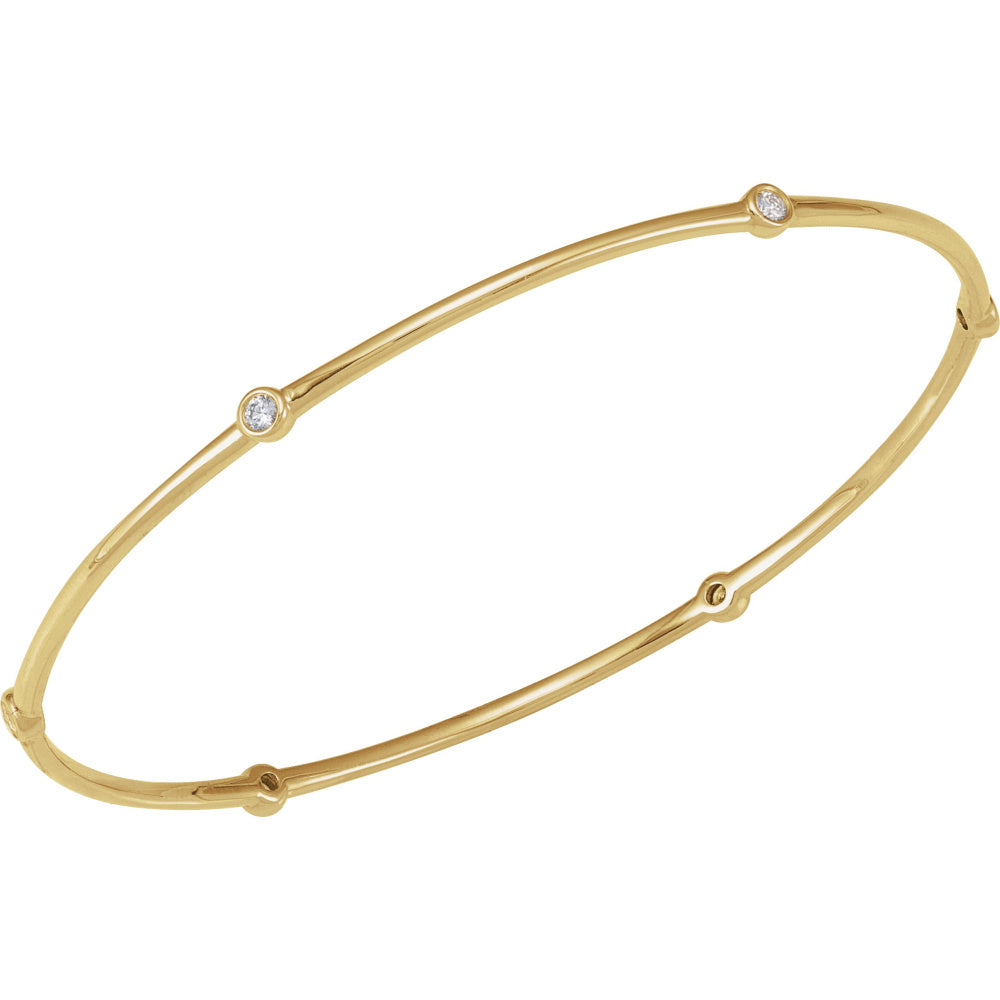Bezel-Set Bangle Bracelet