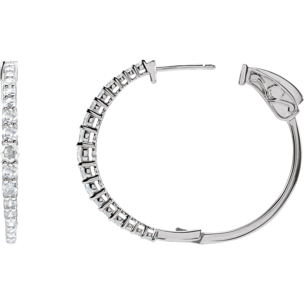 Accented Graduated Hoop Earrings