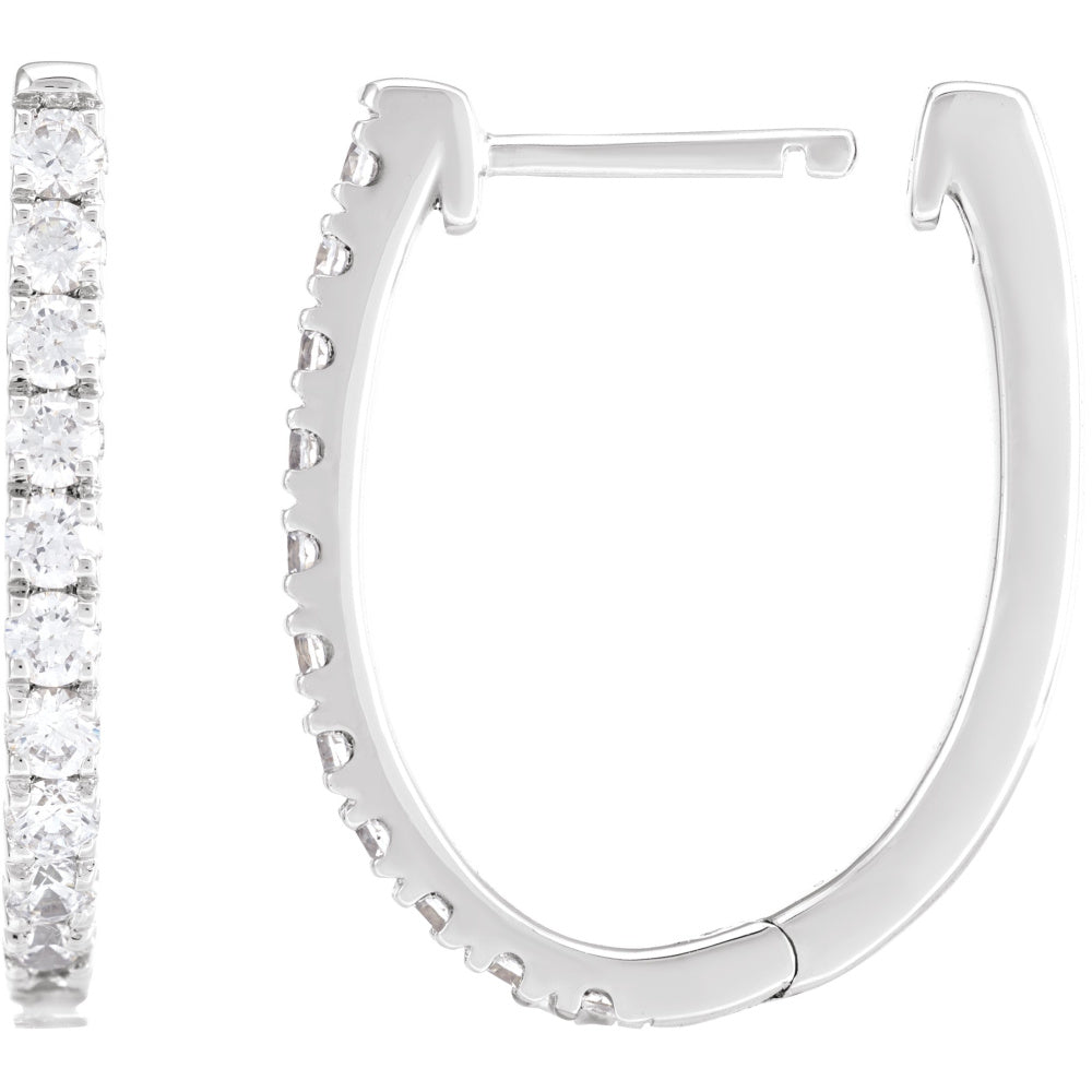 Accented U-Hoop Earrings