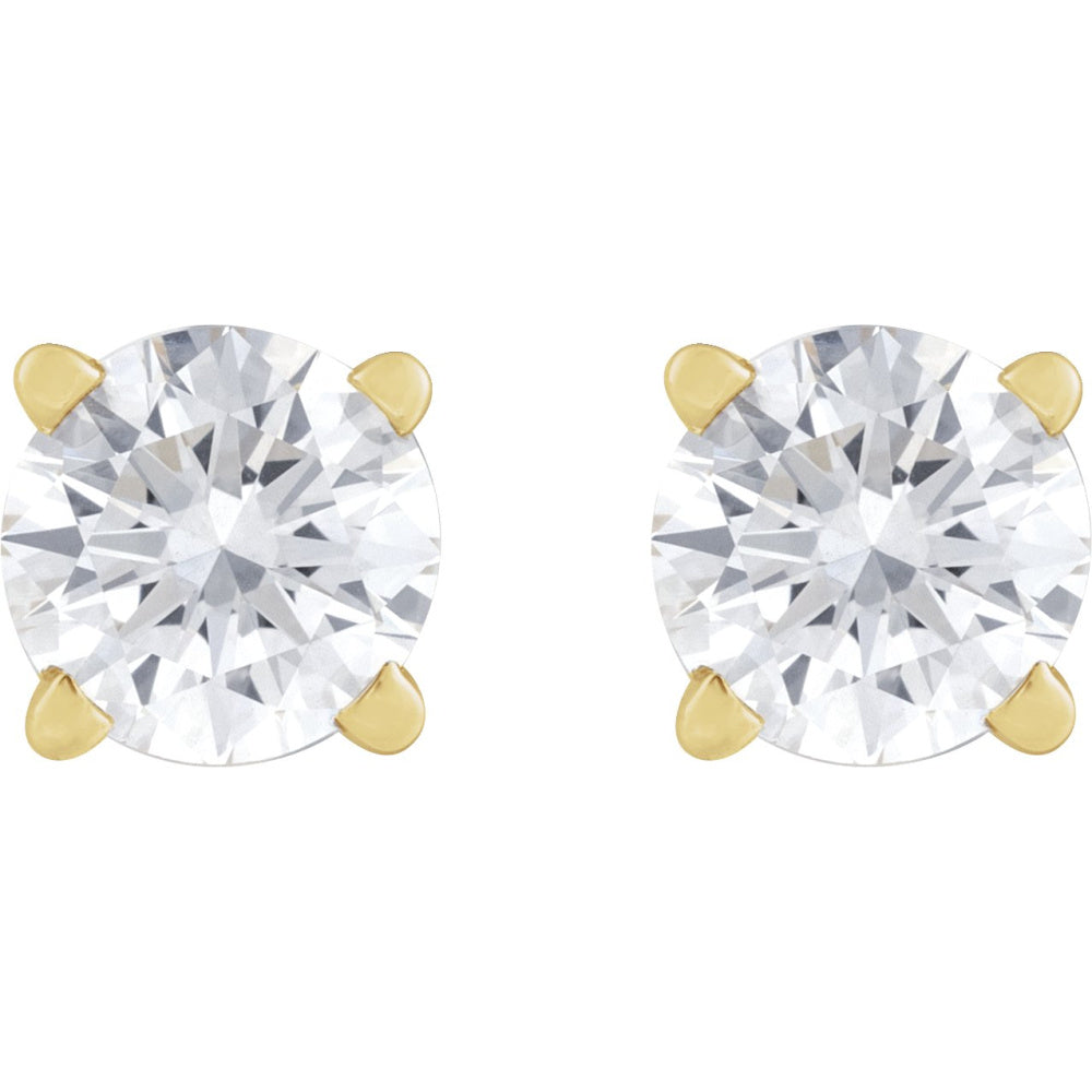 Round 4-Prong Lightweight Stud Earrings