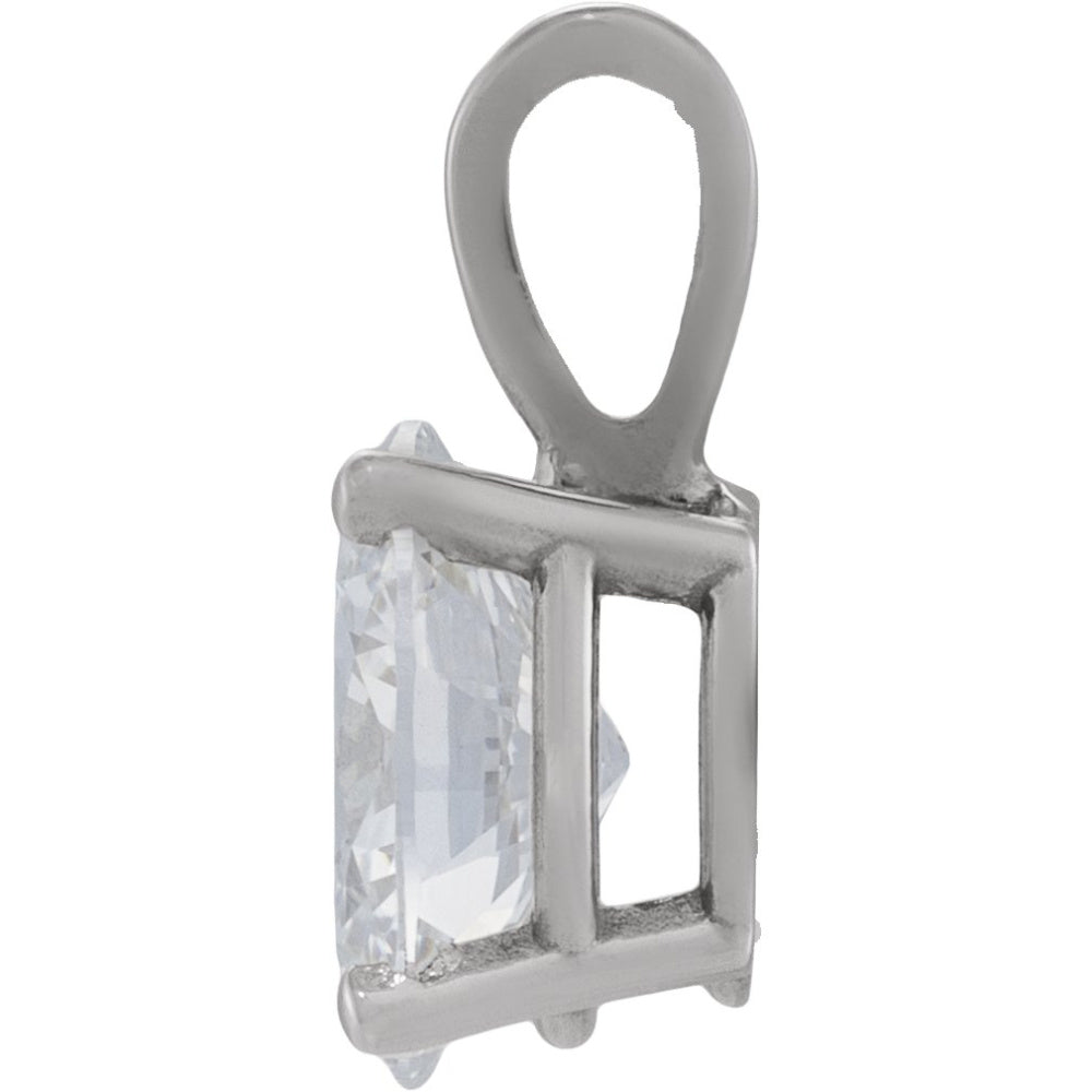 Oval 4-Prong Solitaire Lightweight Pendant