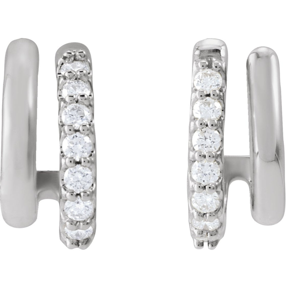 Accented Double Stacked Hoop Earrings