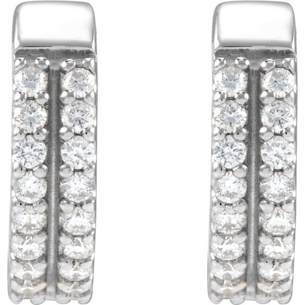Double-Row Accented Hoop Earrings