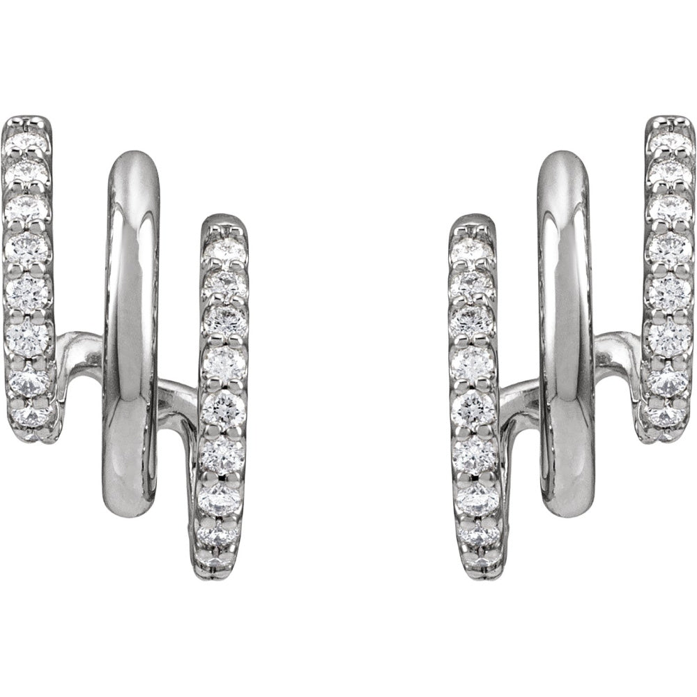 Three Stacked Hoop Earrings