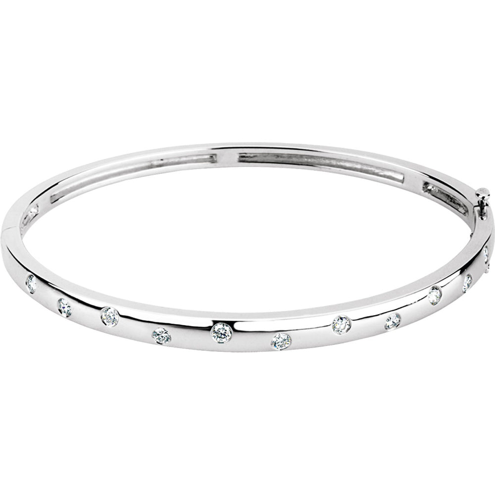 Accented Hinged Bangle Bracelet