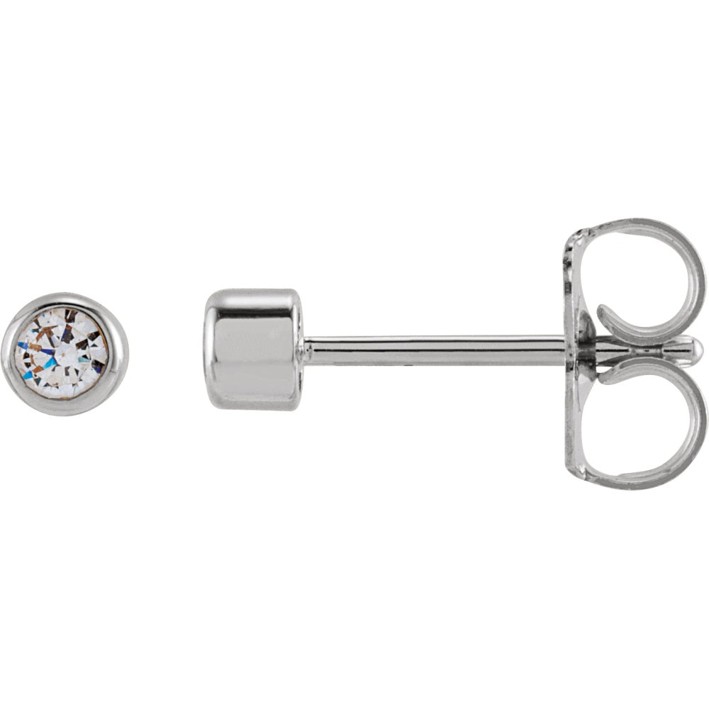 Round Bezel-Set Stud Earrings