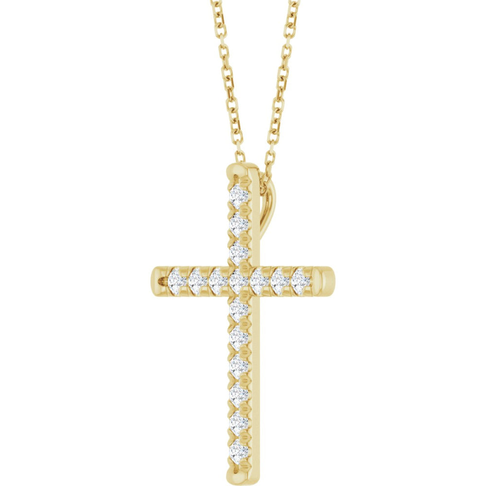French-Set Cross Necklace or Pendant