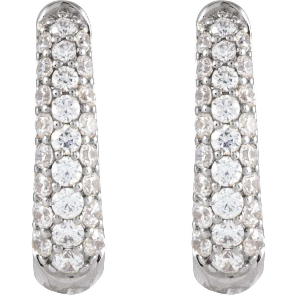Accented U-Hoop Earrings