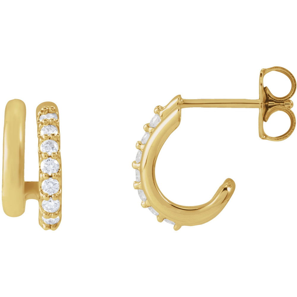 Accented Double Stacked Hoop Earrings
