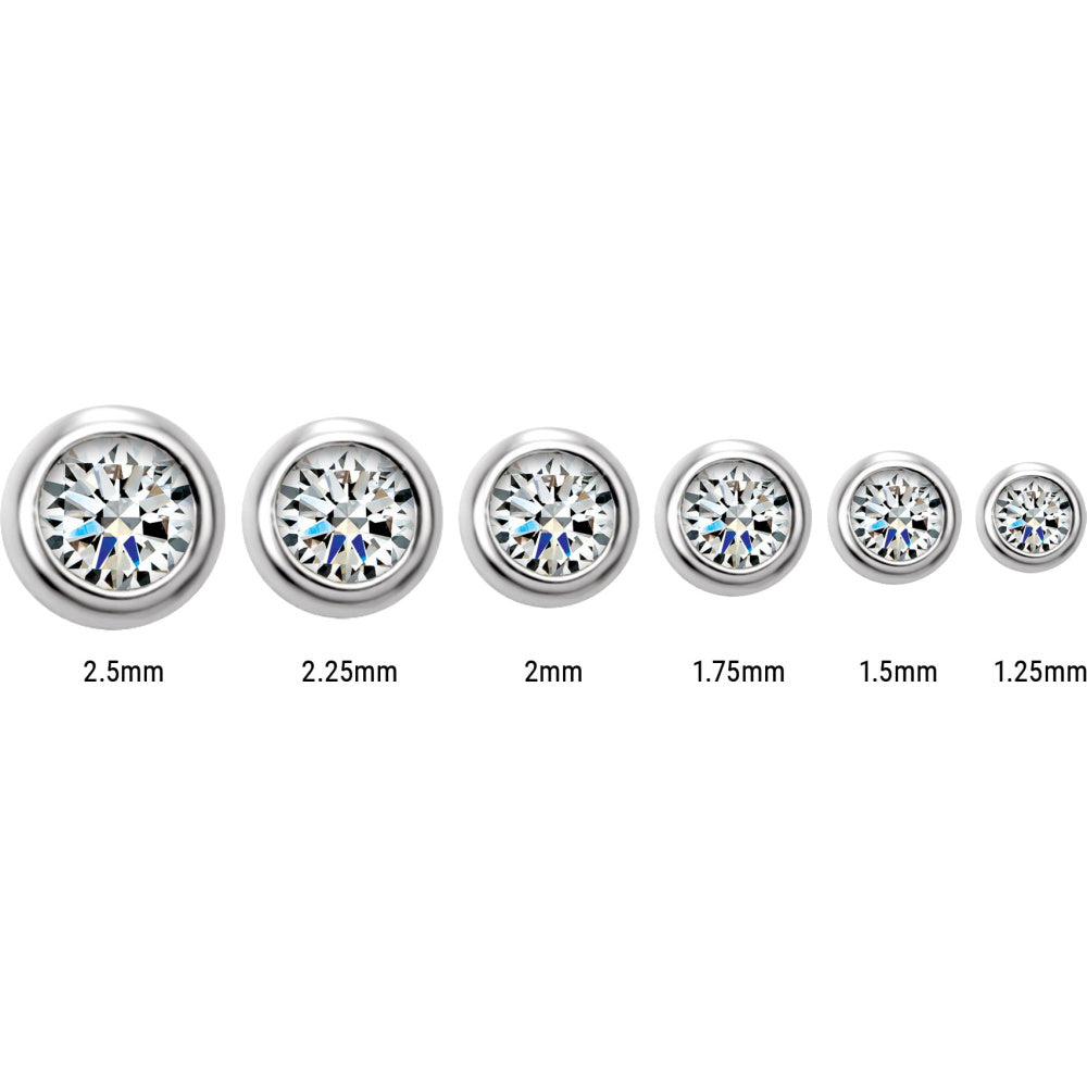 Round Micro Bezel-Set Stud Earrings
