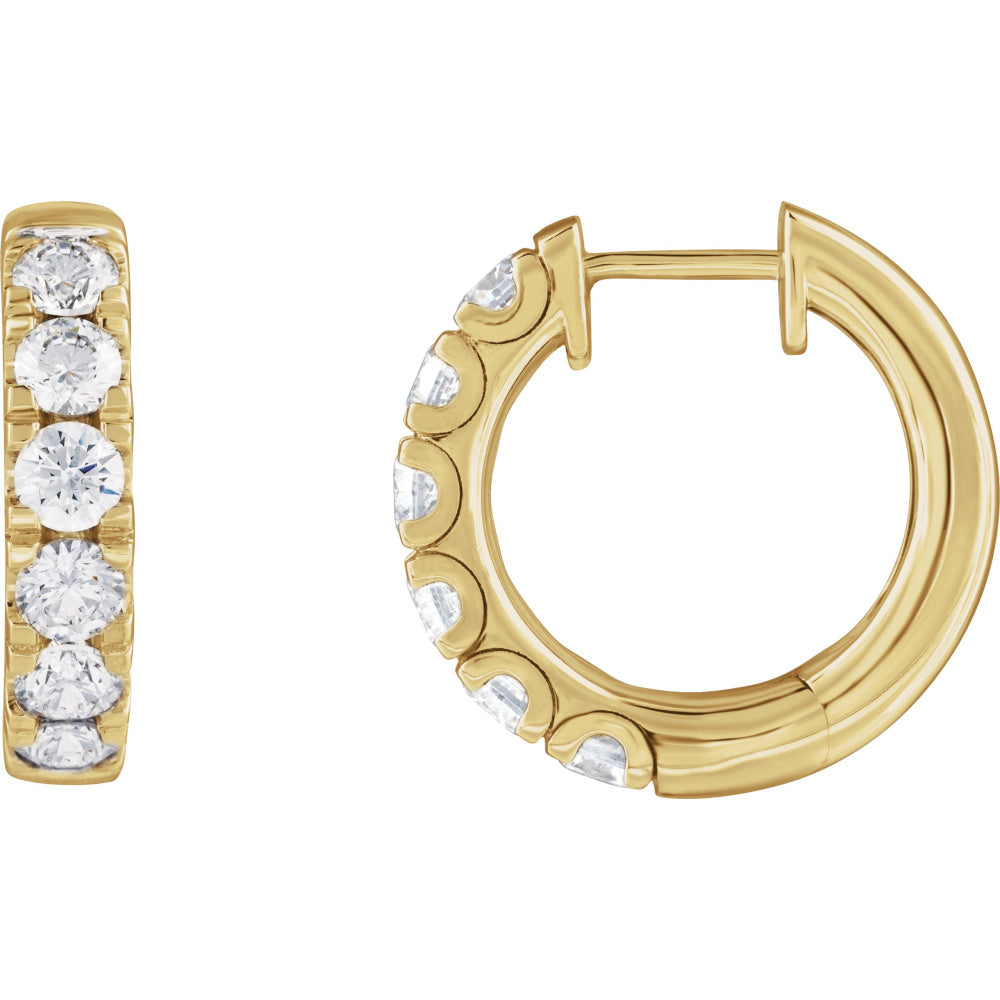 Accented Hinged Hoop Earrings
