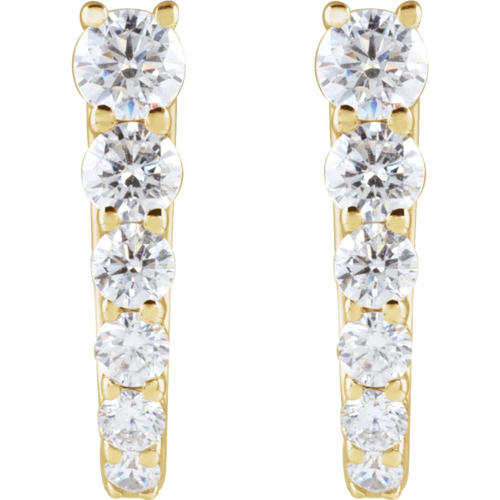 Accented U-Hoop Earrings