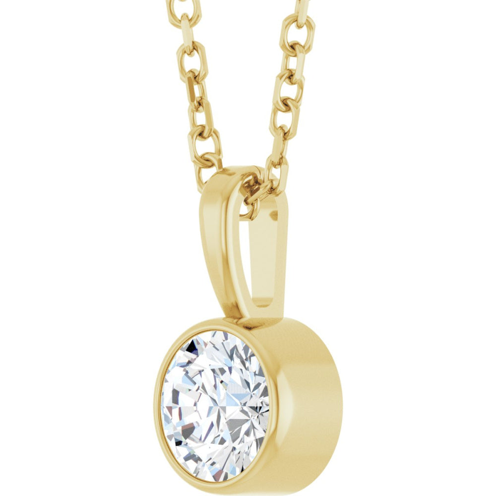 Bezel-Set Solitaire Necklace or Pendant