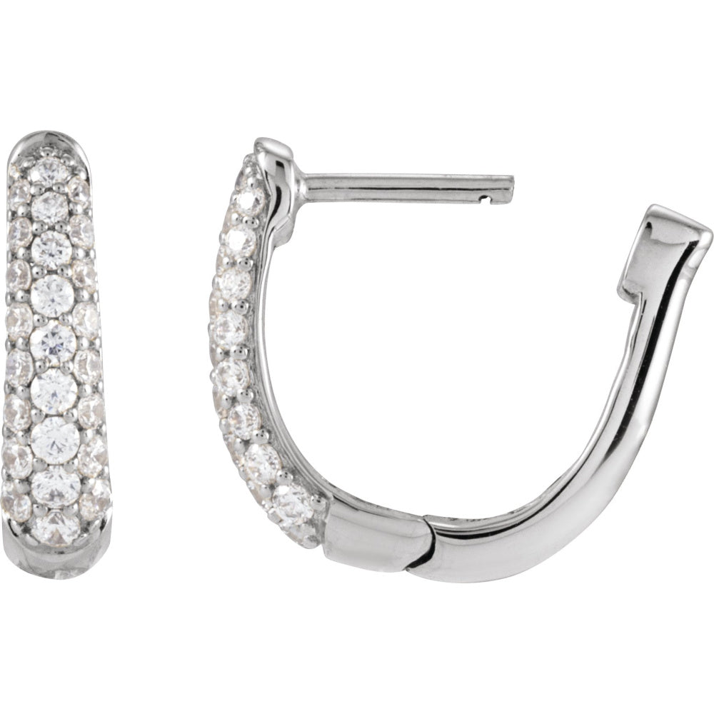 Accented U-Hoop Earrings