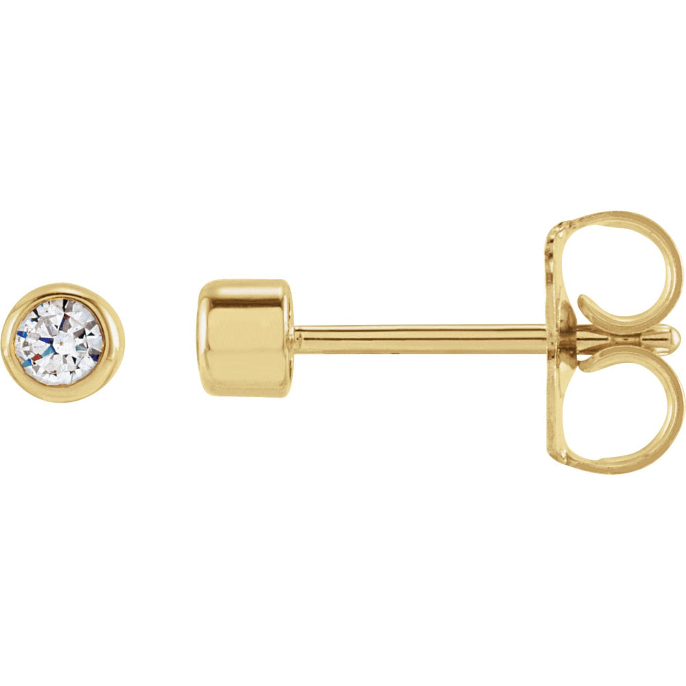 Round Bezel-Set Stud Earrings