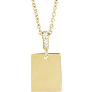 Engravable Accented Necklace or Pendant