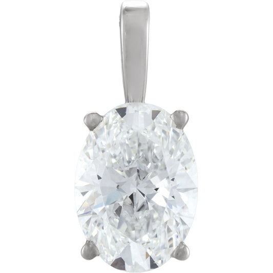 Oval 4-Prong Solitaire Lightweight Pendant
