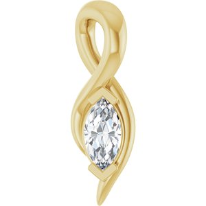 Freeform Solitaire Necklace or Pendant