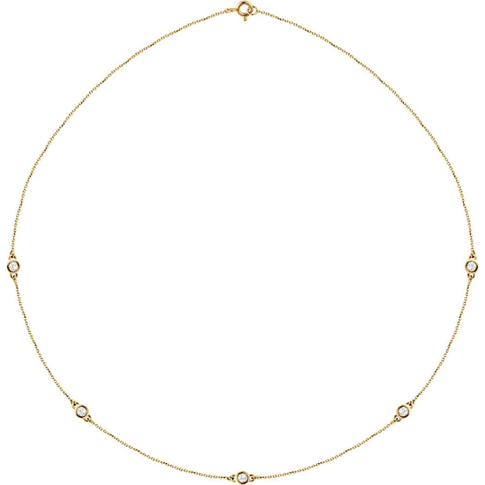 Bezel-Set Station Necklace