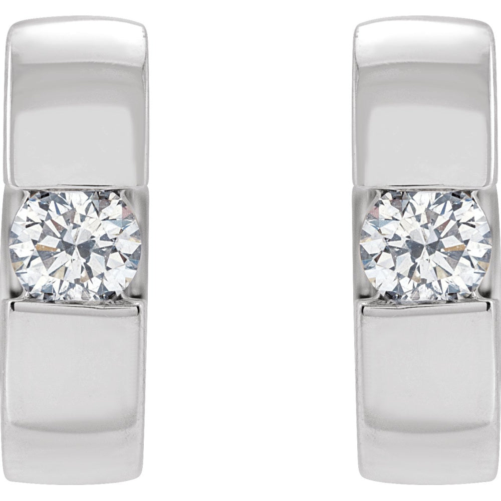 Accented Huggie Hoop Earrings