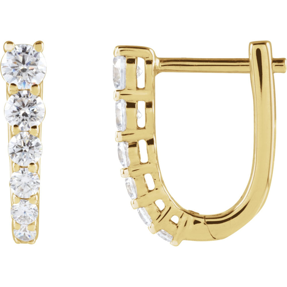 Accented U-Hoop Earrings