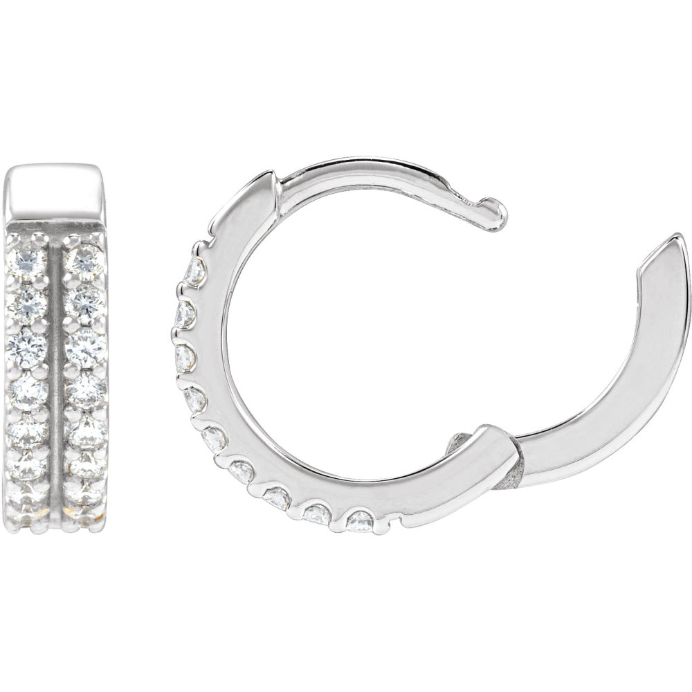 Double-Row Accented Hoop Earrings