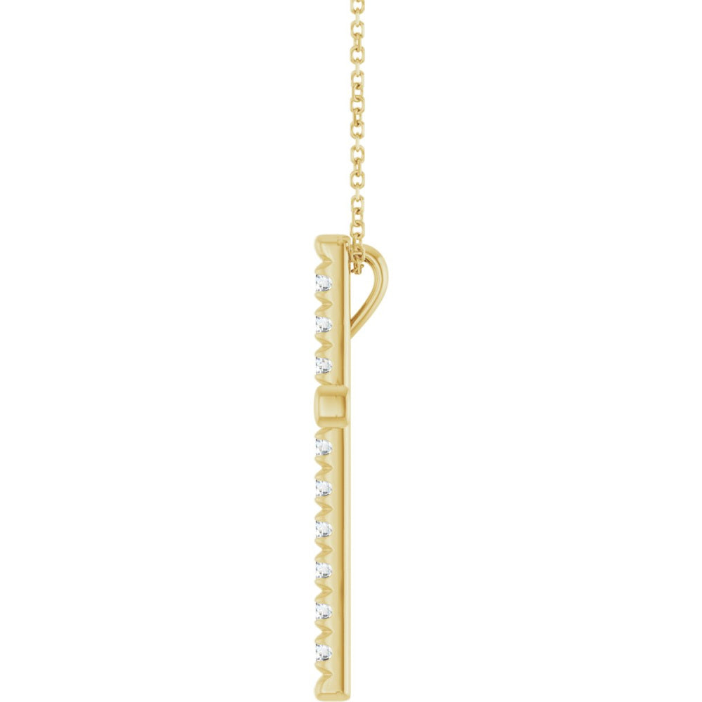 French-Set Cross Necklace or Pendant