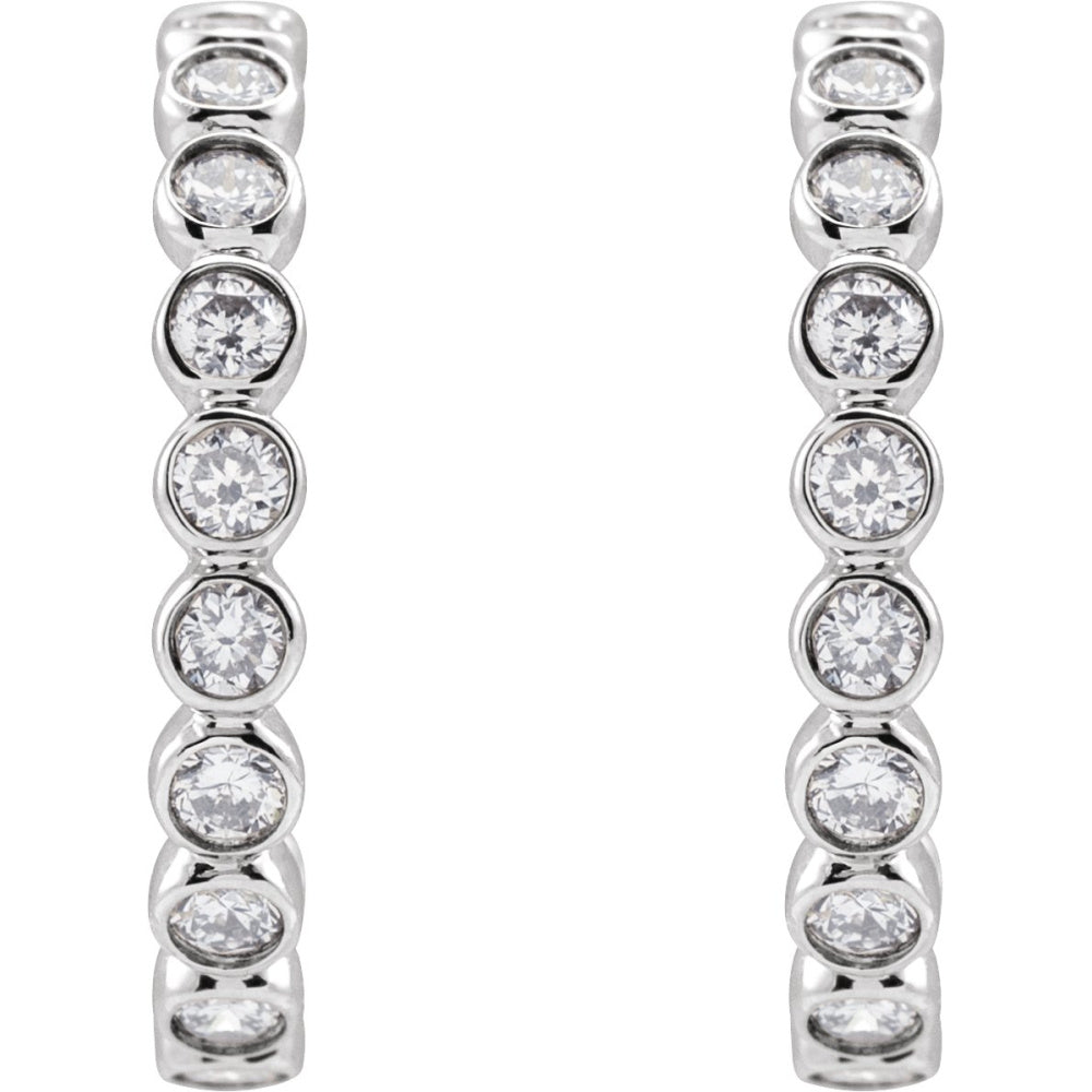 Bezel-Set Hoop Earrings