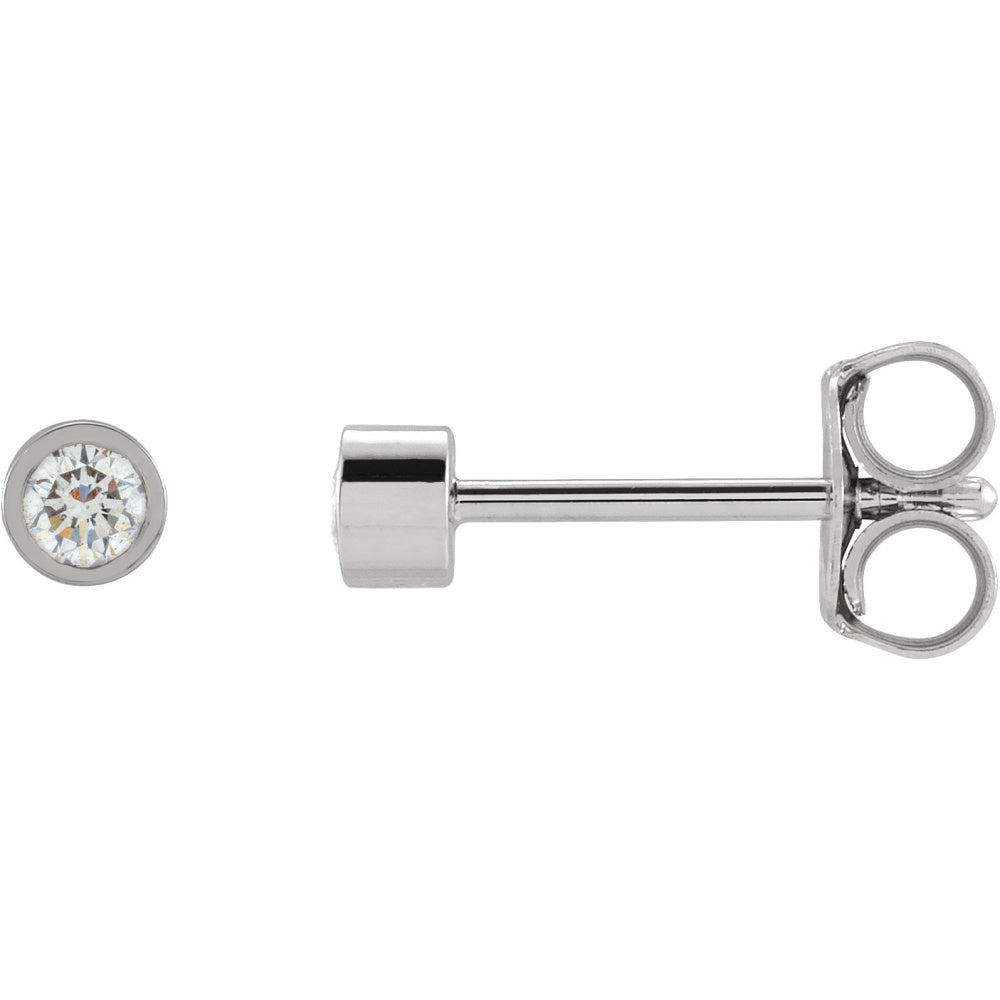 Round Micro Bezel-Set Stud Earrings