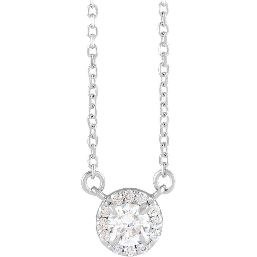 French-Set Halo-Style Necklace or Center