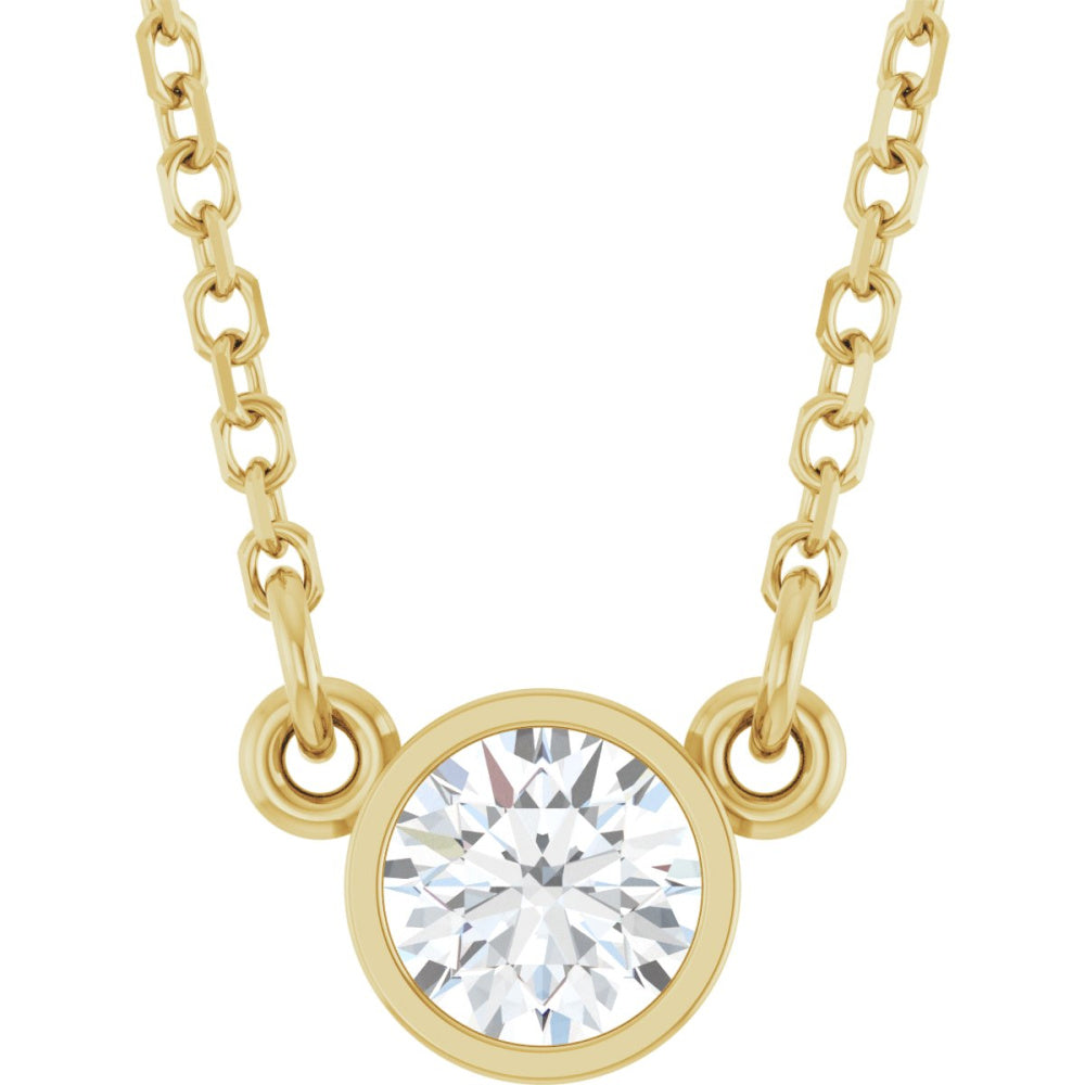 Bezel-Set Solitaire Birthstone Necklace