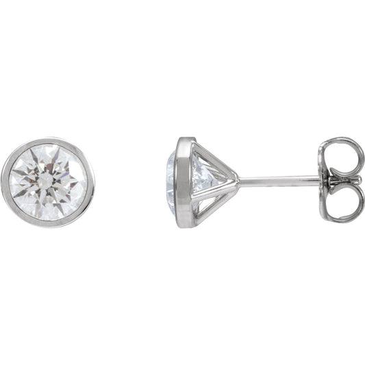 Round Bezel-Set Cocktail-Style Stud Earrings