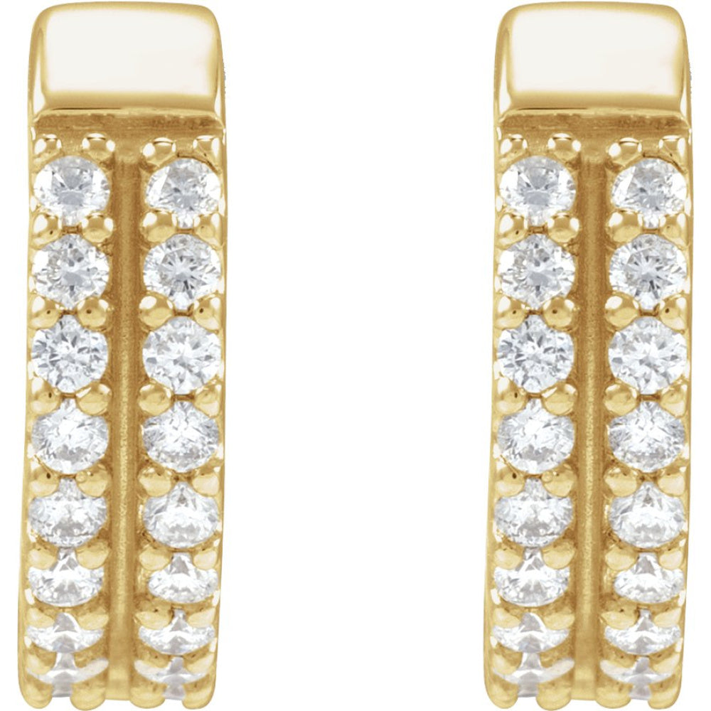 Double-Row Accented Hoop Earrings