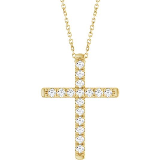 French-Set Cross Necklace or Pendant