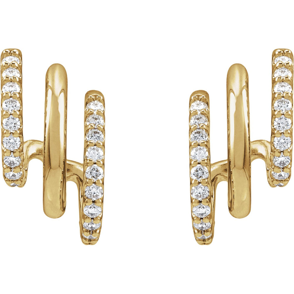Three Stacked Hoop Earrings