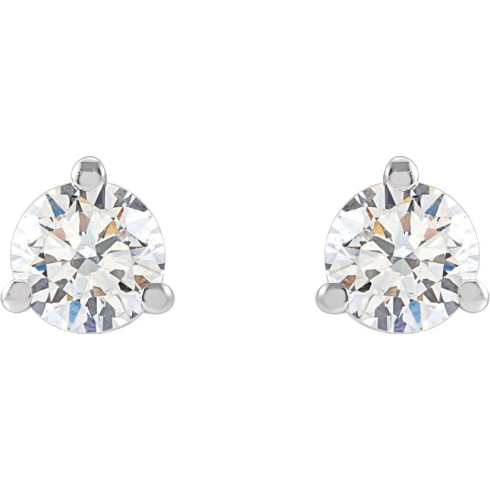 Round 3-Prong Cocktail-Style Stud Earrings