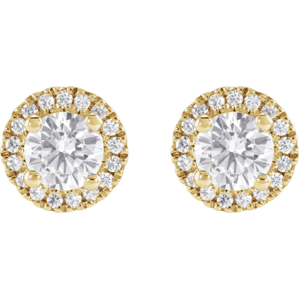 Cocktail-Style Halo-Style Stud Earrings
