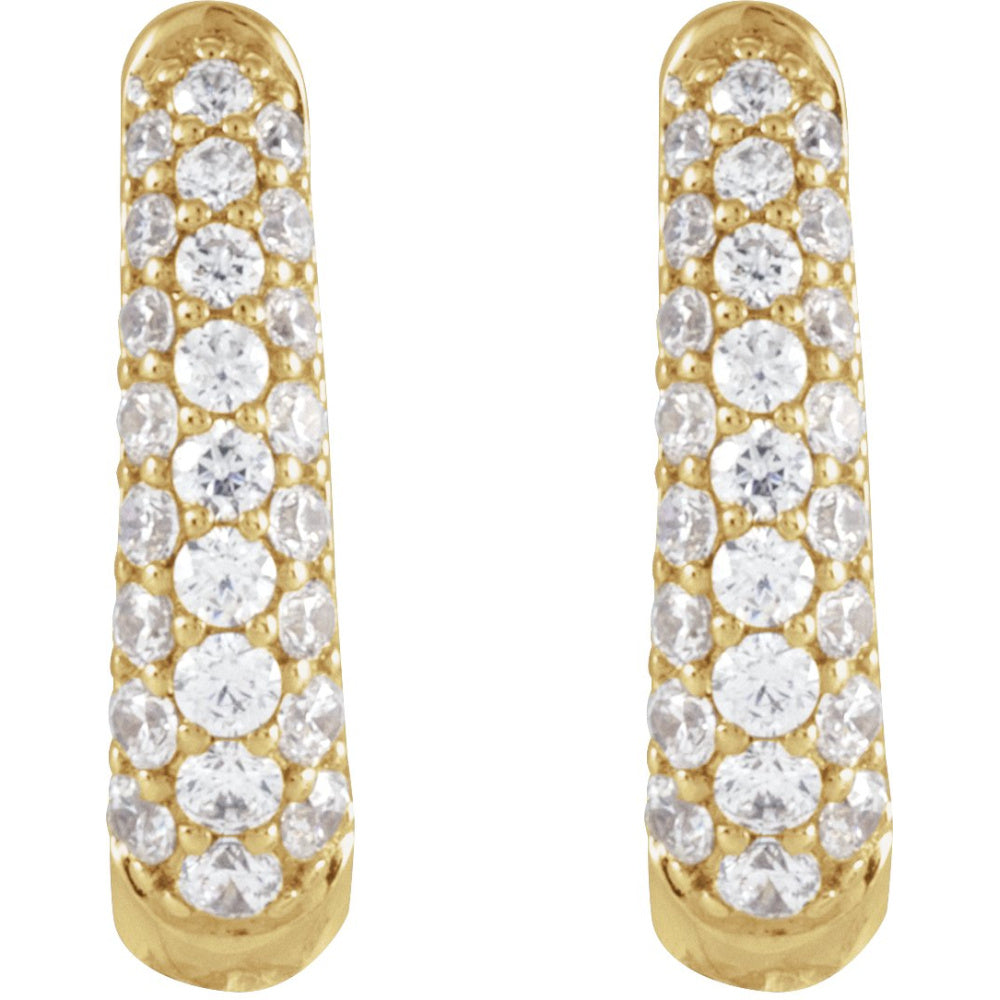 Accented U-Hoop Earrings