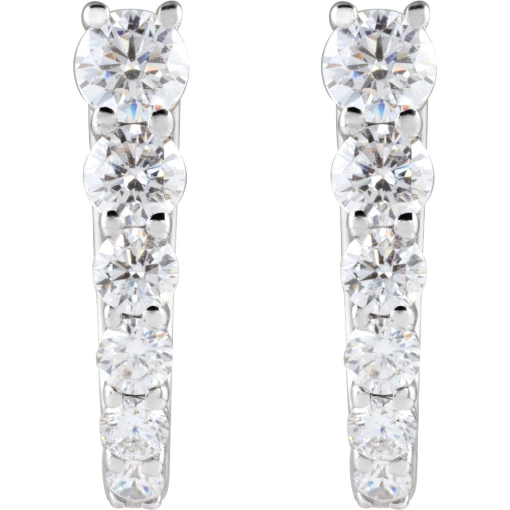 Accented U-Hoop Earrings