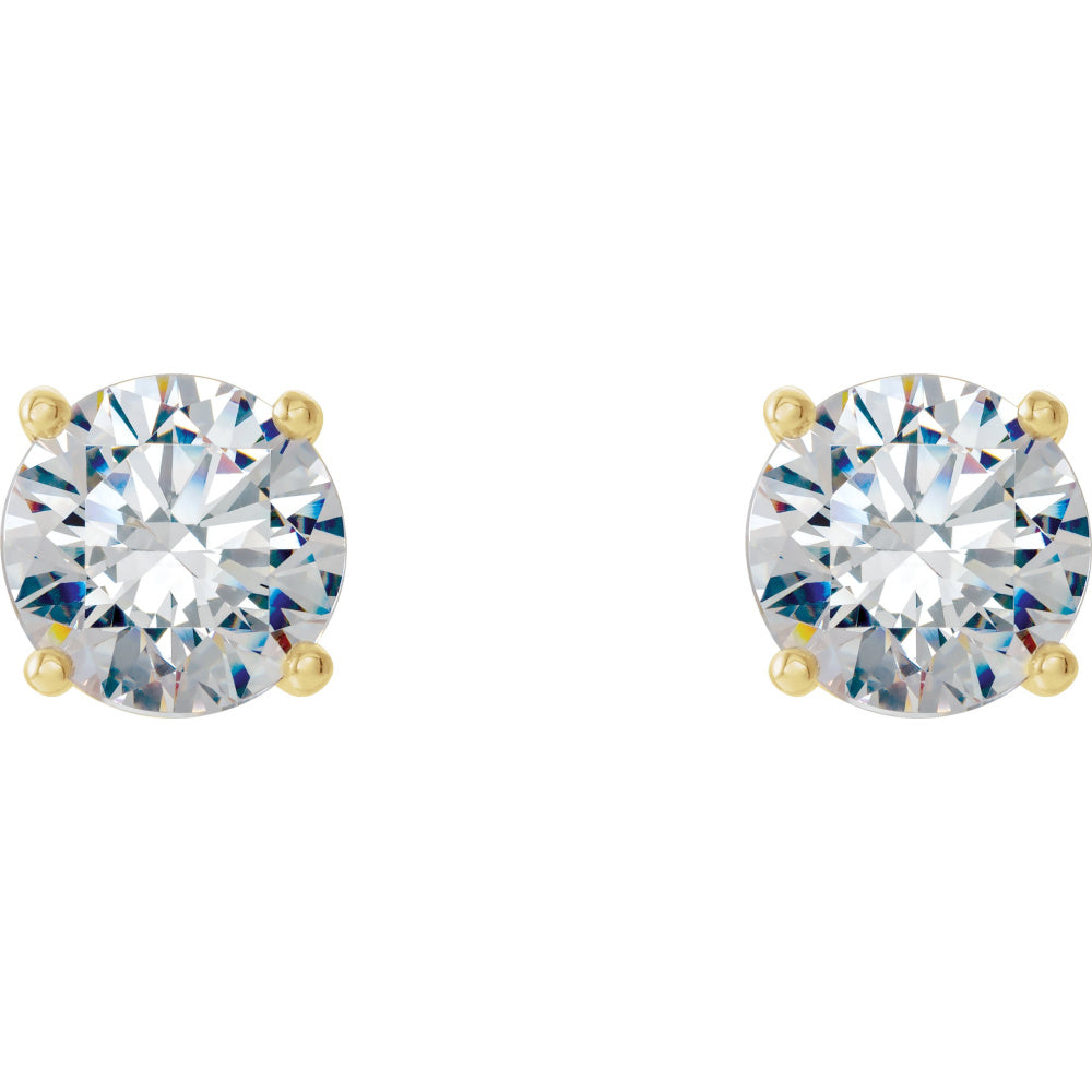 Round 4-Prong Stud Earrings