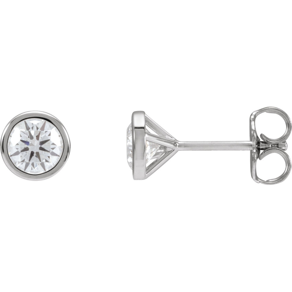 Round Bezel-Set Cocktail-Style Stud Earrings