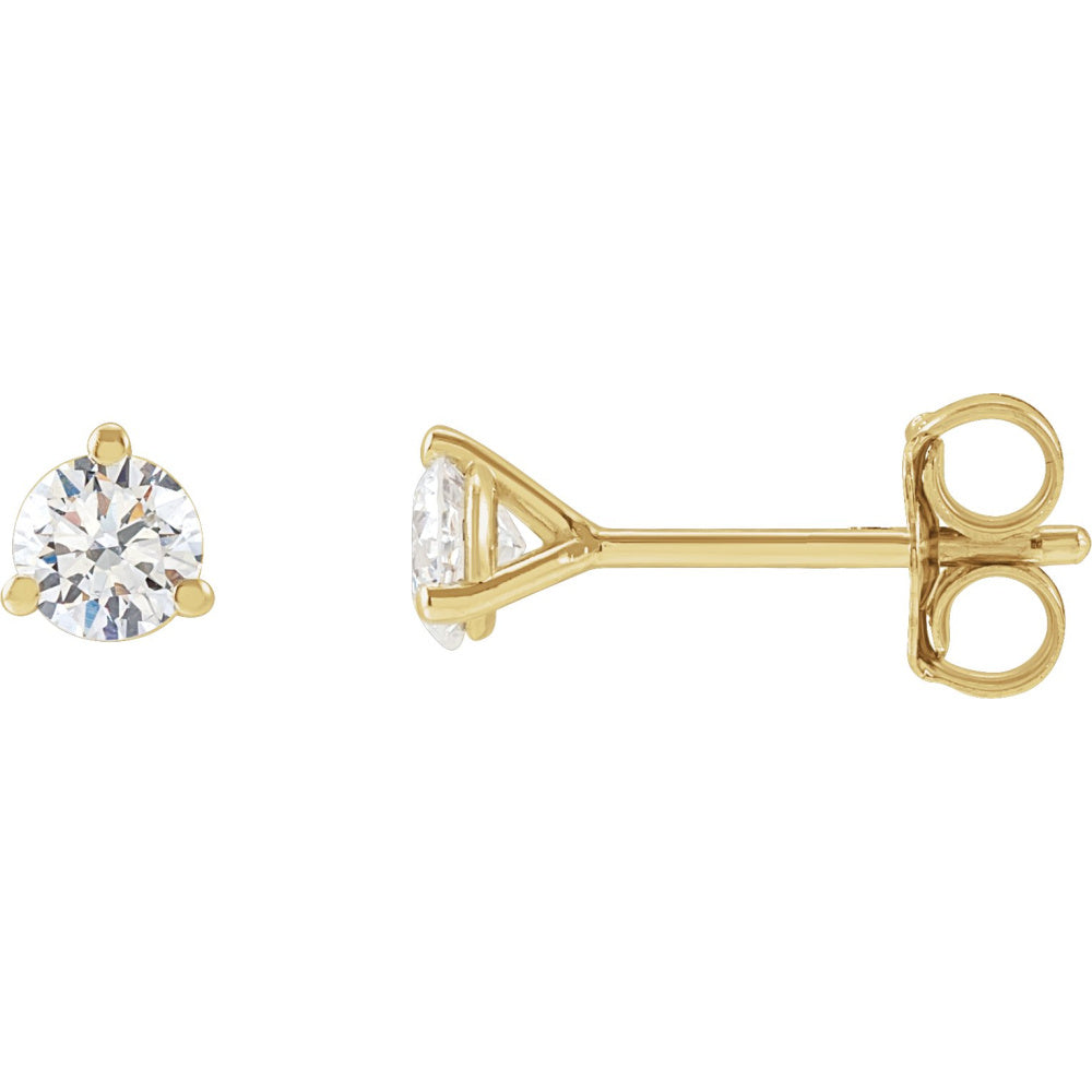 Round 3-Prong Cocktail-Style Stud Earrings