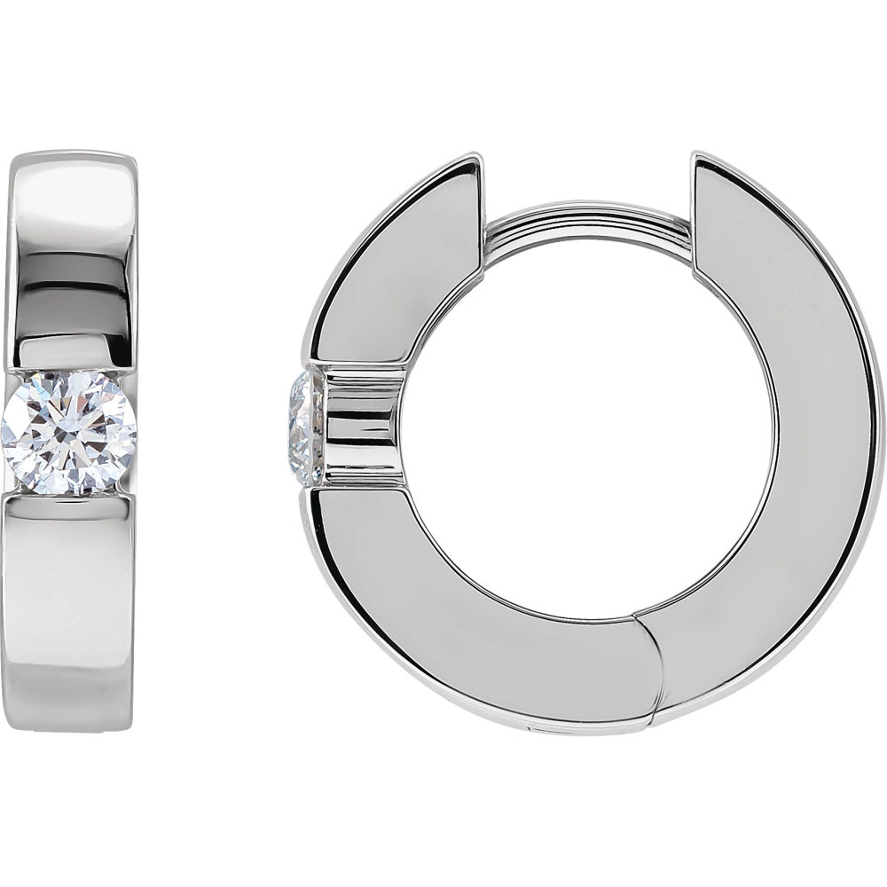 Accented Huggie Hoop Earrings